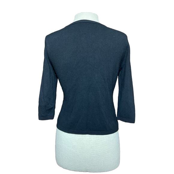 WHITE HOUSE BLACK MARKET Women’s Size S Beaded Embellished Cardigan Black Zip - Picture 2 of 7